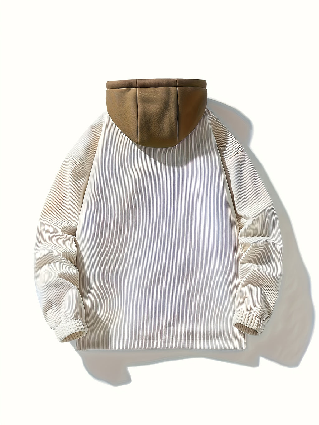 Cream Openwork Mesh Knit V-Neck Oversized Tee