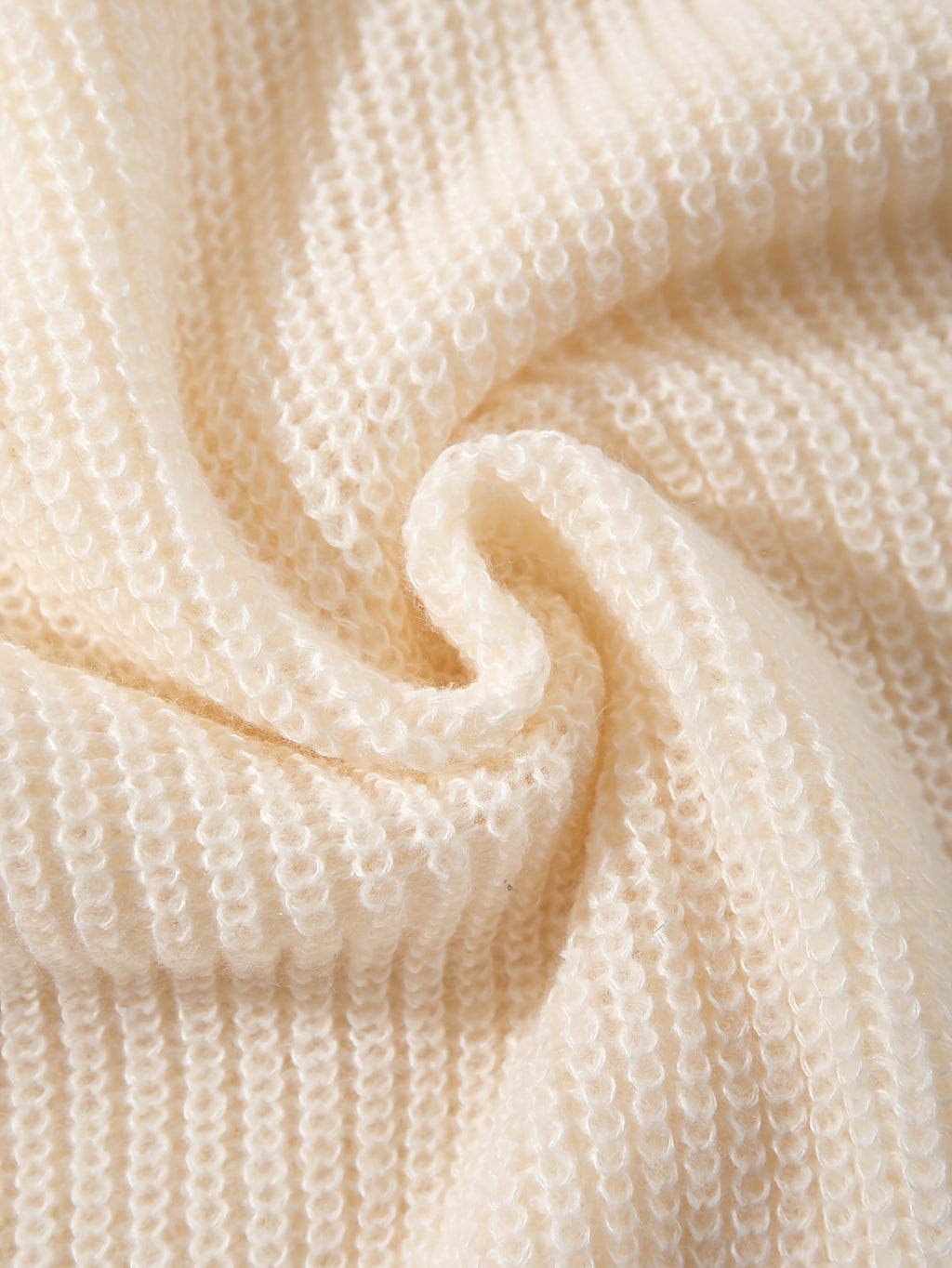 Cream Knit Cardigan with 3D Floral Accent