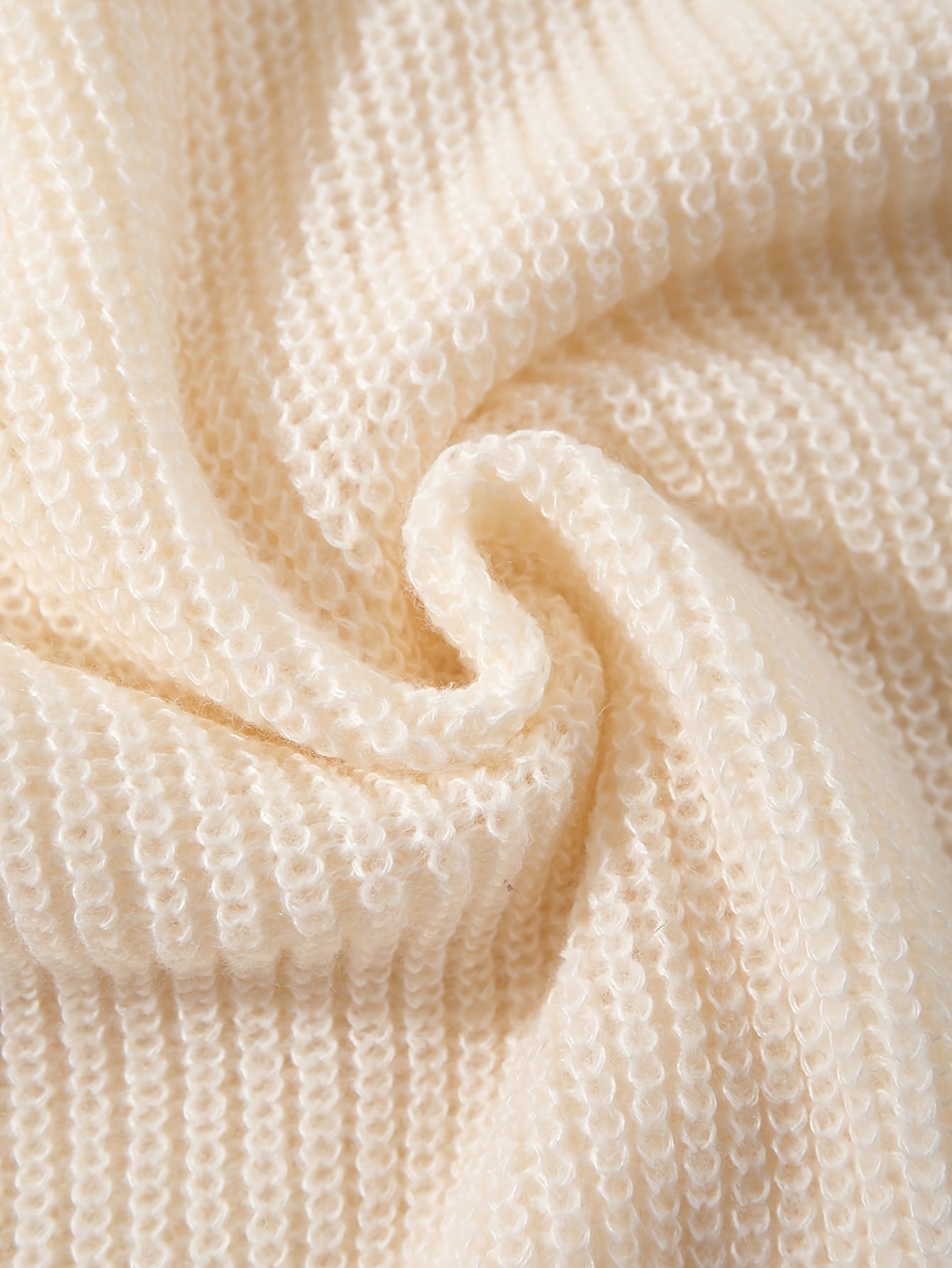 Cream Knit Cardigan with 3D Floral Accent