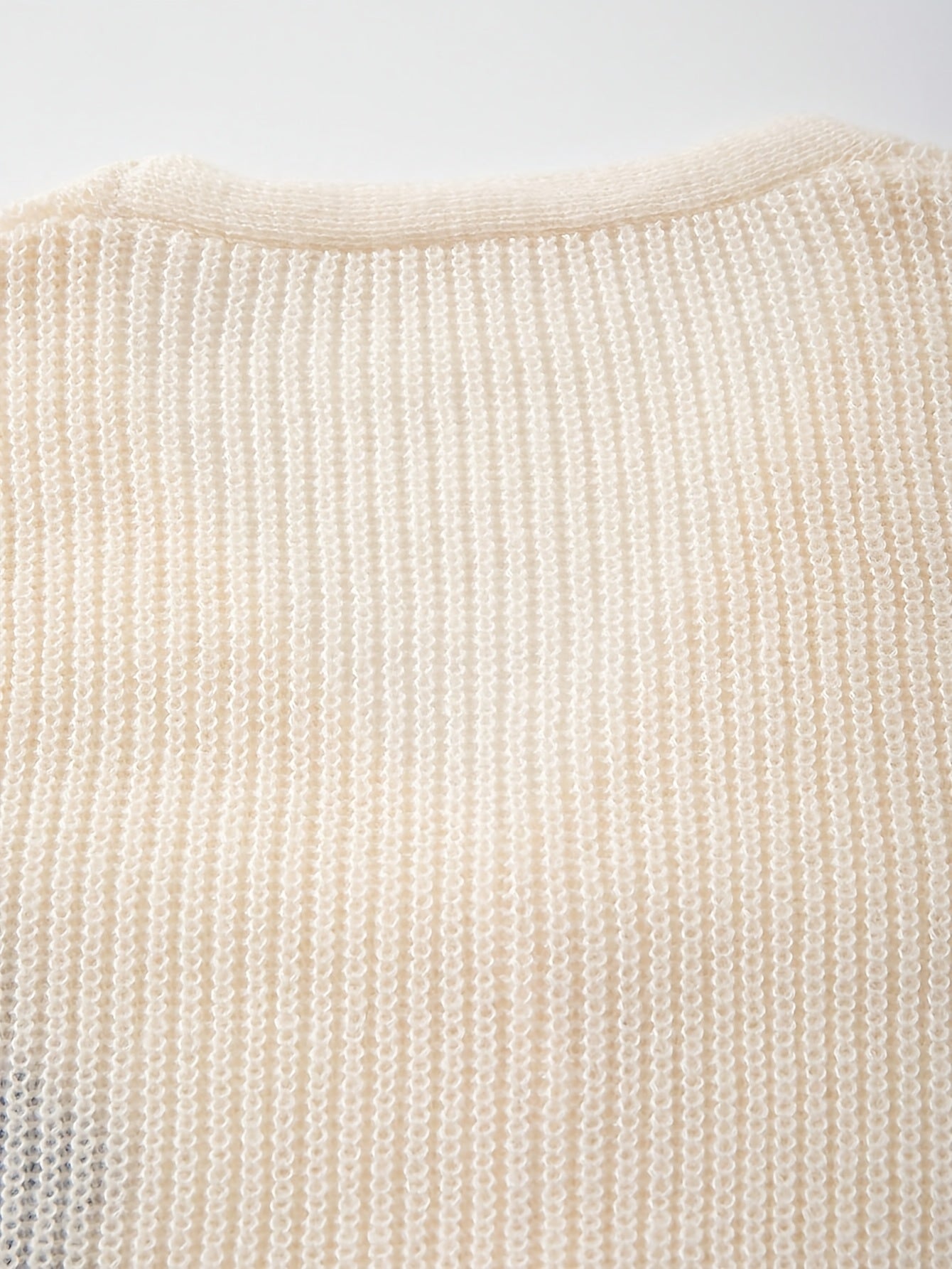 Cream Knit Cardigan with 3D Floral Accent